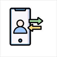 Mobile phone icon with arrow pointing to it vector