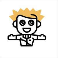 A cartoon character with a smile on his face vector