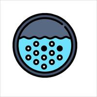 A blue and black circle with water in it vector