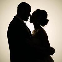 An African American silhouette of two people photo