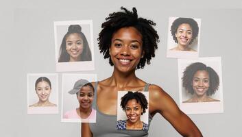 Social Network Profiles Overlapping Images Showcasing Creativity Style Among African American Girls photo