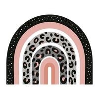 Abstract rainbow with animal leopard print on white background vector
