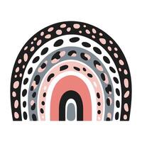 Abstract rainbow with animal print patterns on white background vector