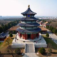 Explore Beijings storied past via a vintagethemed journey showcasing the architectural grandeur and historical relevance of the Temple of Heaven photo