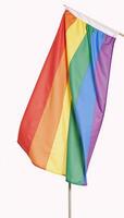 Isolated Rainbow Flag Gay Pride Symbol on White Background photo