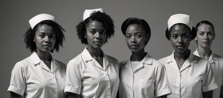 Empowering representation of AfricanAmerican nurse warriors during warfare signifying their significant historical contribution photo