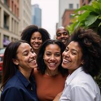 A joyful gathering of African Americans diverse group photo