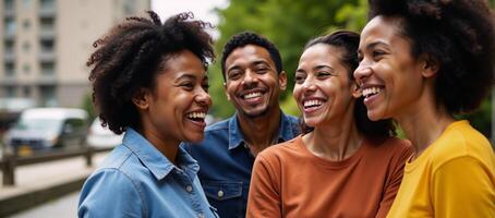 A joyful gathering of African Americans diverse group photo