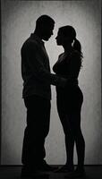 Diverse racial unity symbolized through silhouetted figures of various ethnicities photo