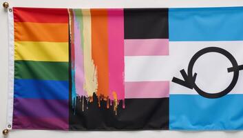 Bold depiction of rainbow flags symbolizing diversity love and pride within the LGBTQ community photo