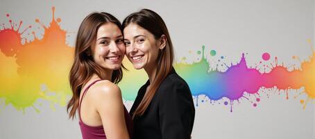 A fluid creative design featuring a rainbow of freedom and LGBTQ colors against a clean white backdrop photo