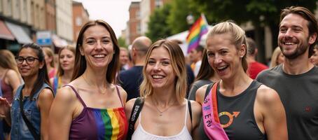 Pride Month celebration Support for LGBTQ community with equality symbols during Gay Pride Month photo