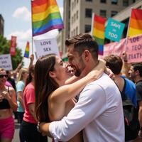 A celebration of love and acceptance with a focus on promoting gay pride and showcasing samesex relationships photo