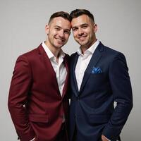 Image depicting two happy gay men together photo