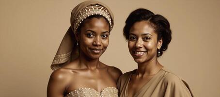 Daguerreotypestyle sepia portrait showcases African American women across three generations embodying timeless beauty strength and family bonds photo
