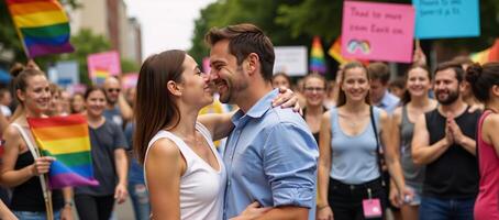 A celebration of love and acceptance with a focus on promoting gay pride and showcasing samesex relationships photo