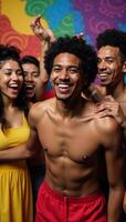 Vibrant abstract background showcases diversity within a gay community photo