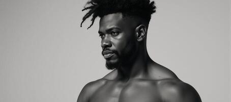 An African American man with an adultsized cloud for a head photo