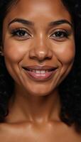 Digital illustration showcasing a peaceful AfricanAmerican woman with striking features photo