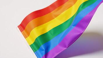 Digital illustration featuring the number nine rendered in LGBT Pride colors rainbow photo