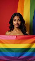Abstract backdrop featuring the rainbow pride flag for celebrating Junes LGBT Pride Month photo