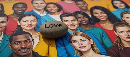 Colorful street art showcasing diverse LGBTQ individuals of various backgrounds photo