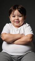 Image description Obese youth young boy photo