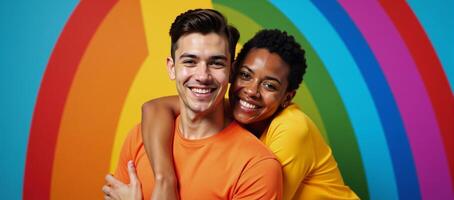 Rainbowthemed LGBTQ concept background suitable for copy space photo