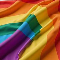 Vibrant Rainbow Flag showcasing smooth textures symbolizing Pride Unity for Gay Pride Month photo