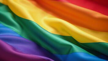Vibrant Rainbow Flag showcasing smooth textures symbolizing Pride Unity for Gay Pride Month photo