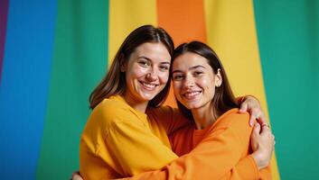 Rainbowthemed LGBTQ concept background suitable for copy space photo