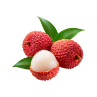 Fresh Lychee fruit with slice on transparent background png