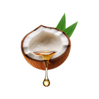 Coconut oil fall from coconut on transparent background png