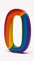 Rainbow Numbers LGBT Pride Flag depicting Number Zero in digital art style photo