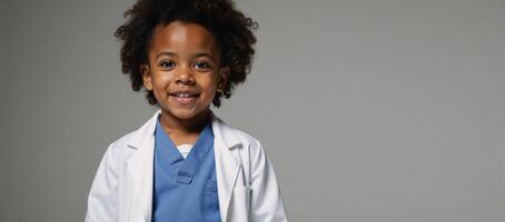 Ambitious African American Child Aspiring to be a Doctor HighResolution 8KUltra HDUp32k HD photo
