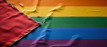 A grungystyle rainbow flag emblematic of LGBTQ Pride photo