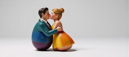 Gay Rights Concept Represented by two intertwined rainbowcolored egg shapes symbolizing a loving gay couple with accompanying text denouncing intolerance and promoting acceptance photo