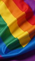 Vibrant Rainbow Flag showcasing smooth textures symbolizing Pride Unity for Gay Pride Month photo