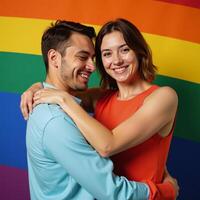 Rainbowthemed LGBTQ concept background suitable for copy space photo