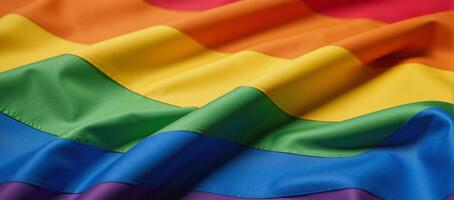 Vibrant Rainbow Flag showcasing smooth textures symbolizing Pride Unity for Gay Pride Month photo