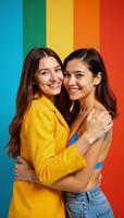 Rainbowthemed LGBTQ concept background suitable for copy space photo
