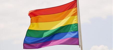 Digital illustration featuring the number nine rendered in LGBT Pride colors rainbow photo
