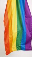 Digital illustration featuring the number nine rendered in LGBT Pride colors rainbow photo