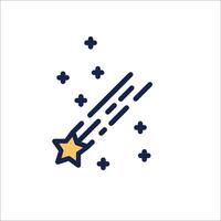 A star and a comet icon vector