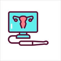 A computer monitor with a woman's uterus on it vector