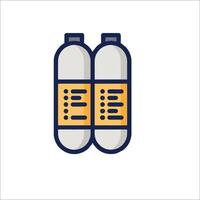 Two bottles of gas are shown on a white background vector