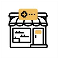 A pharmacy store icon with a sign on it vector