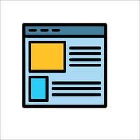 A website icon with a yellow and blue background vector