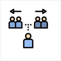 A diagram of people in a circle with arrows pointing to them vector