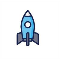 A rocket ship icon on a white background vector